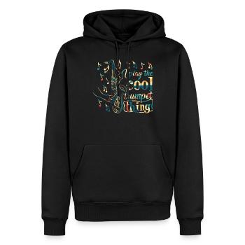 Je joue de la trompette cool Musique de saxophone amour - Sweat à capuche Premium bio Homme - noir - Devant - Nico (187cm)