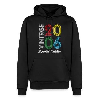 Millésime 2006 Vintage Anniversaire Rétro Vintage - Sweat à capuche Premium bio Homme - noir - Devant - Nico (187cm)