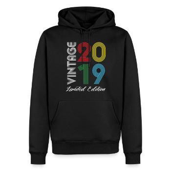 Vintage 2019 Vintage Birthday Retro Vintage - Men’s Premium Organic Hoodie - black - Front - Nico (187cm)
