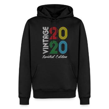 Vintage 2020 Vintage Birthday Retro Vintage - Men’s Premium Organic Hoodie - black - Front - Nico (187cm)