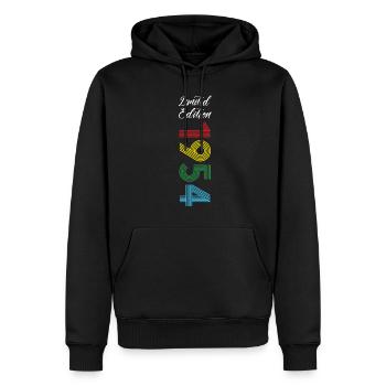 Édition limitée 1954 - Sweat à capuche Premium bio Homme - noir - Devant - Nico (187cm)