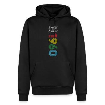 Édition limitée 1960 - Sweat à capuche Premium bio Homme - noir - Devant - Nico (187cm)