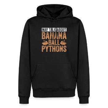 Banana Königspython Königspython Besitzer - Men’s Premium Organic Hoodie - black - Front - Nico (187cm)