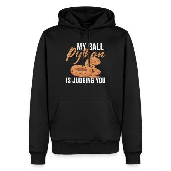 Python Königspython Banana Ball Python - Men’s Premium Organic Hoodie - black - Front - Nico (187cm)