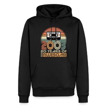 20. Geburtstag Jahrgang 2003 Best of 2003 20 Jahre - Männer Premium Bio Hoodie - Schwarz - Vorne - Nico (187cm)