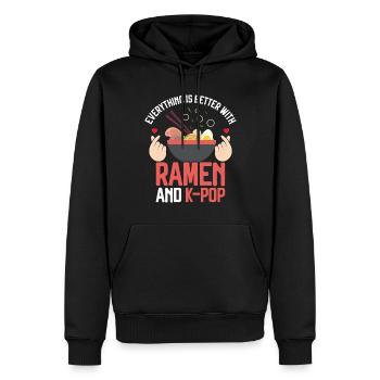 Ramen K-Pop - Men’s Premium Organic Hoodie - black - Front - Nico (187cm)