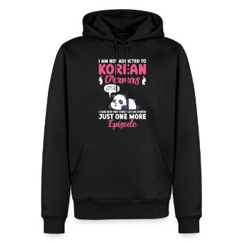 Panda K-Drama - Men’s Premium Organic Hoodie - black - Front - Nico (187cm)