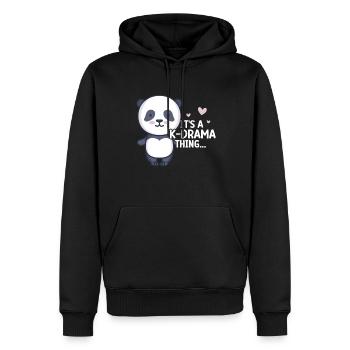 Panda K-Drama - Men’s Premium Organic Hoodie - black - Front - Nico (187cm)