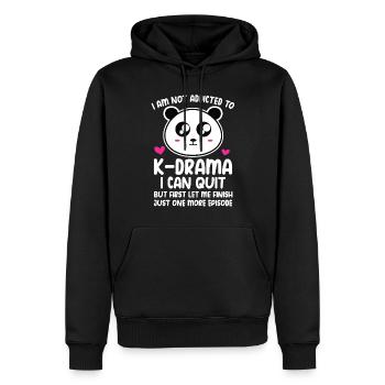 Panda K-Drama - Sweat à capuche Premium bio Homme - noir - Devant - Nico (187cm)