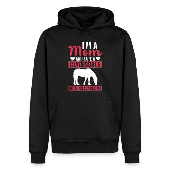 Clydesdale Mama Zugpferdes Pferdemama - Sweat à capuche Premium bio Homme - noir - Devant - Nico (187cm)