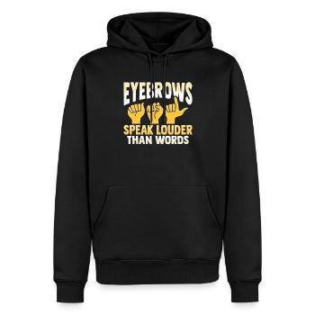 ASL Gestes de la main Sensibilisation à la perte auditive sourde - Sweat à capuche Premium bio Homme - noir - Devant - Nico (187cm)
