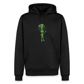 ILY Alien ASL Hand Gesture Perte auditive sourde - Sweat à capuche Premium bio Homme - noir - Devant - Nico (187cm)