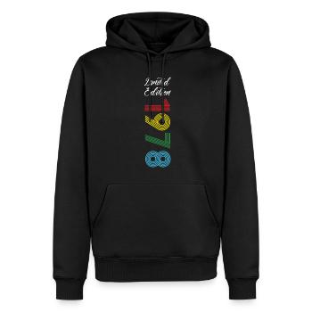 Édition limitée 1978 - Sweat à capuche Premium bio Homme - noir - Devant - Nico (187cm)