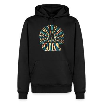 Saxophoniste Fille Saxophone Amateur de musique Saxophoniste - Sweat à capuche Premium bio Homme - noir - Devant - Nico (187cm)