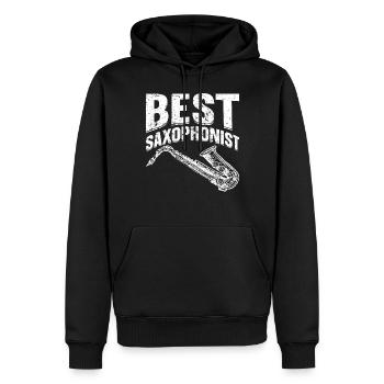 Meilleur saxophoniste Saxophone Instrument Sax Musicien - Sweat à capuche Premium bio Homme - noir - Devant - Nico (187cm)