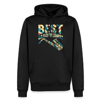 Best Saxophonist Sax Musician Sax Instrument Saxop - Men’s Premium Organic Hoodie - black - Front - Nico (187cm)