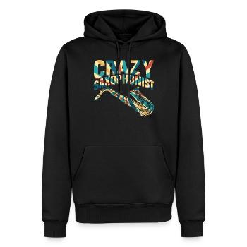 Crazy Saxophonist Sax Musician Sax Instrument Saxo - Männer Premium Bio Hoodie - Schwarz - Vorne - Nico (187cm)