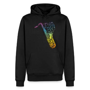 Saxophone With Cats Saxophone Instrument, Music No - Männer Premium Bio Hoodie - Schwarz - Vorne - Nico (187cm)
