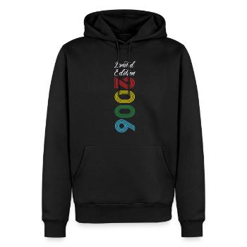 Édition limitée 2006 - Sweat à capuche Premium bio Homme - noir - Devant - Nico (187cm)