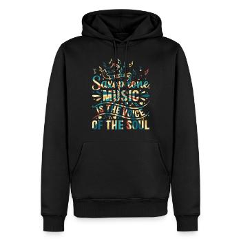 La musique de saxophone est la voix de la musique de saxophone soul - Sweat à capuche Premium bio Homme - noir - Devant - Nico (187cm)
