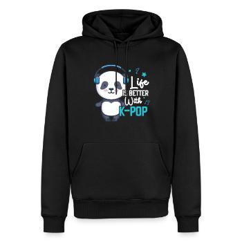 K-Pop Panda - Men’s Premium Organic Hoodie - black - Front - Nico (187cm)