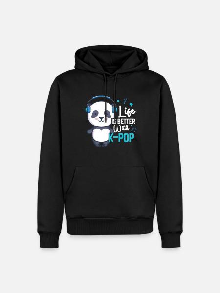 K-Pop Panda - Men’s Premium Organic Hoodie - black