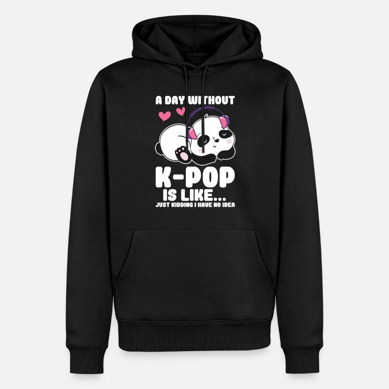 K-Pop Panda - Sweat à capuche Premium bio Homme - noir