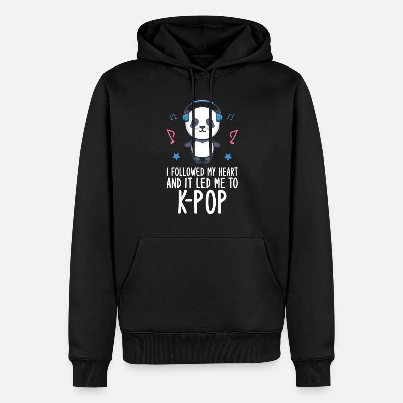 K-Pop Panda - Sweat à capuche Premium bio Homme - noir