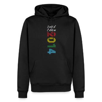 Édition Limitée 2014 - Sweat à capuche Premium bio Homme - noir - Devant - Nico (187cm)