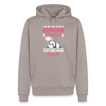 K-Drame - Sweat à capuche Premium bio Homme - taupe - Devant - Nico (187cm)