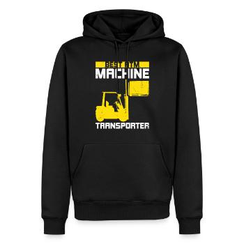 Conducteur de chariot élévateur - Sweat à capuche Premium bio Homme - noir - Devant - Nico (187cm)