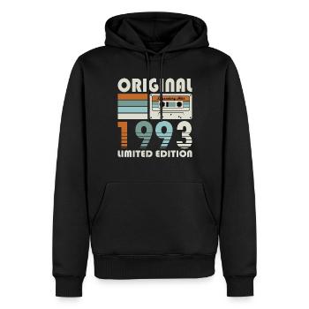 30. Geburtstag Jahrgang 1993 Original 1993 - Männer Premium Bio Hoodie - Schwarz - Vorne - Nico (187cm)