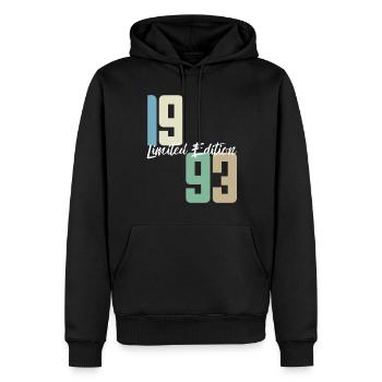 30 ans né en 1993 rétro 30e anniversaire - Sweat à capuche Premium bio Homme - noir - Devant - Nico (187cm)