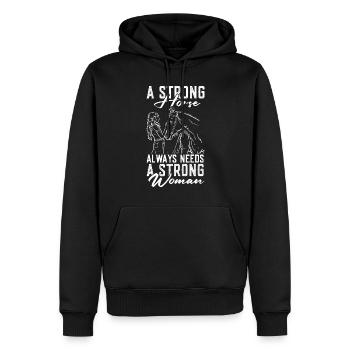 Clydesdale Frauen - Männer Premium Bio Hoodie - Schwarz - Vorne - Nico (187cm)