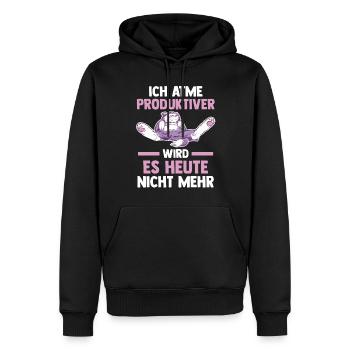 Ich Atme Produktiver Wird Es Heute Nicht Mehr Katz - Männer Premium Bio Hoodie - Schwarz - Vorne - Nico (187cm)