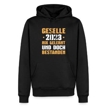 Geselle 2023 Gesellenprüfung bestanden - Männer Premium Bio Hoodie - Schwarz - Vorne - Nico (187cm)