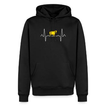 Schaf Herzschlag - Männer Premium Bio Hoodie - Schwarz - Vorne - Nico (187cm)