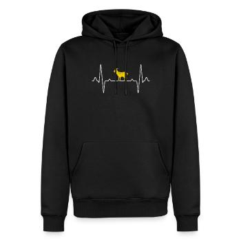 Ziege Herzschlag - Männer Premium Bio Hoodie - Schwarz - Vorne - Nico (187cm)