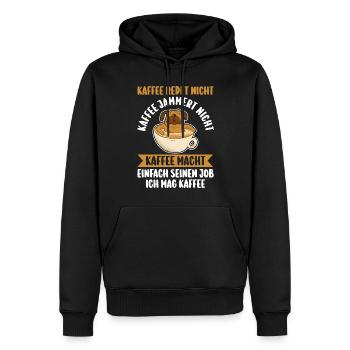 Kaffee Redet Nicht Kaffee Jammert Nicht Hund Mops - Männer Premium Bio Hoodie - Schwarz - Vorne - Nico (187cm)