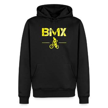 bmx - Männer Premium Bio Hoodie - Schwarz - Vorne - Nico (187cm)