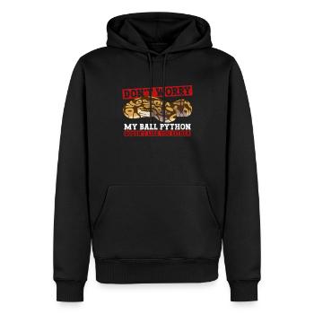 Königspython Banana Ball Python - Men’s Premium Organic Hoodie - black - Front - Nico (187cm)
