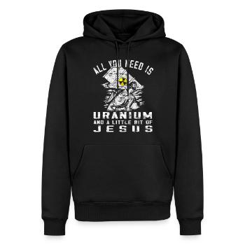 Kernkraft - Stolzer Nuklearingenieur - Männer Premium Bio Hoodie - Schwarz - Vorne - Nico (187cm)
