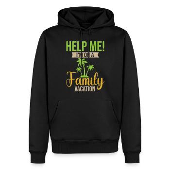 Family Vacation 2023 - Help Me I'm On A Family Vac - Männer Premium Bio Hoodie - Schwarz - Vorne - Nico (187cm)