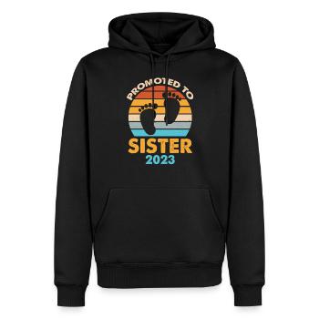 Promu à Sister 2023 Retro Sunset - Sweat à capuche Premium bio Homme - noir - Devant - Nico (187cm)