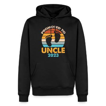 Promu à tante 2023 Retro Sunset - Sweat à capuche Premium bio Homme - noir - Devant - Nico (187cm)