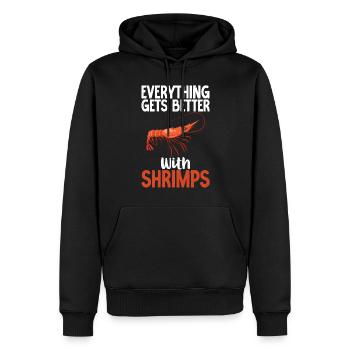 Shrimp Lover Gift - Men’s Premium Organic Hoodie - black - Front - Nico (187cm)