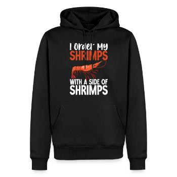 Shrimp Lover Gift - Men’s Premium Organic Hoodie - black - Front - Nico (187cm)