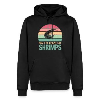 Shrimp Lover Gift - Men’s Premium Organic Hoodie - black - Front - Nico (187cm)
