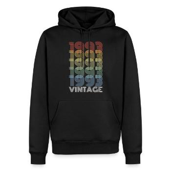 30 ans né en 1993 rétro 30e anniversaire - Sweat à capuche Premium bio Homme - noir - Devant - Nico (187cm)