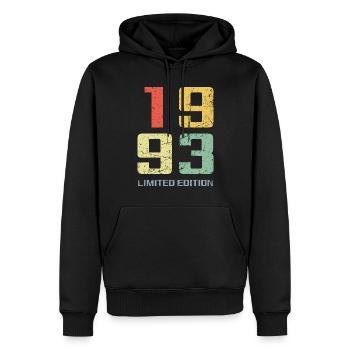 30 ans né en 1993 rétro 30e anniversaire - Sweat à capuche Premium bio Homme - noir - Devant - Nico (187cm)